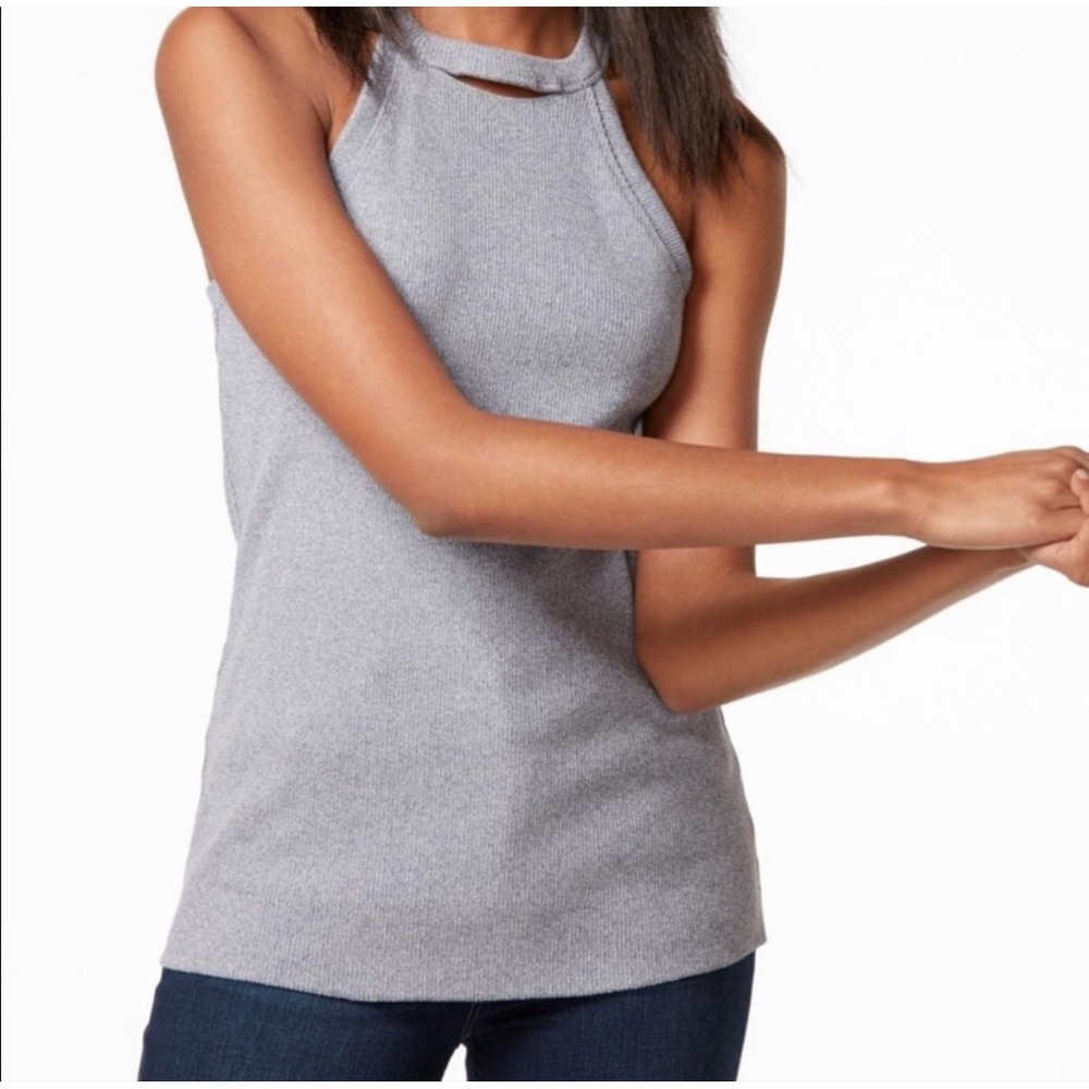 J Brand Coastal Heathered Ribbed Halter Tank Top in Indigo‎ Heather Size Small